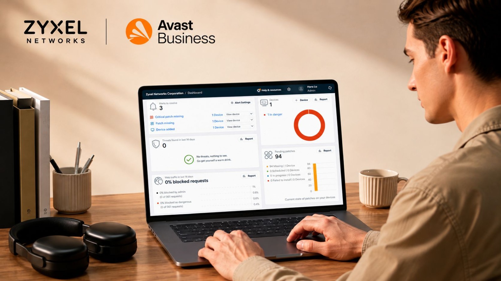 Zyxel Networks y Avast Business: panel de administraci&oacute;n de seguridad de dispositivos